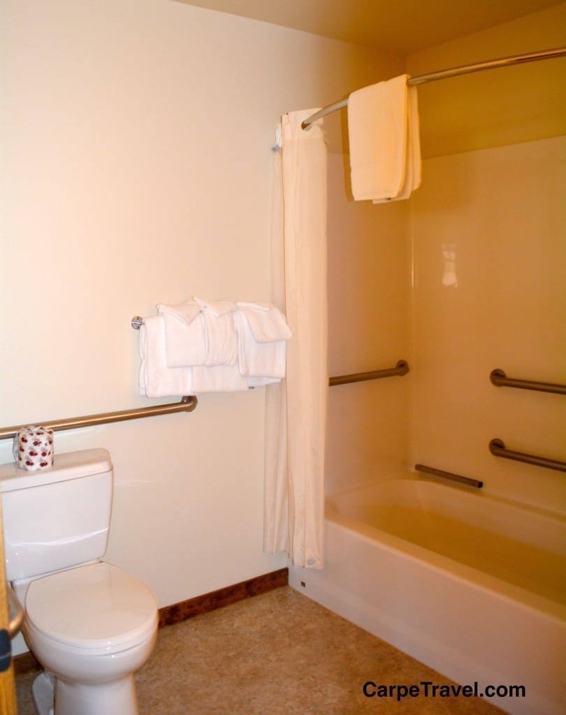 Bathroom in the cabins at YMCA of The Rockies Estes Park Center