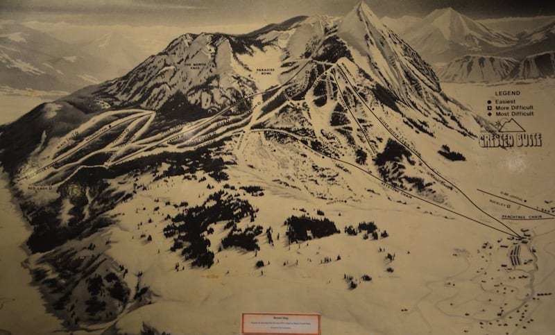 This map shows the original runs at Crested Butte when it opened in 1961.
