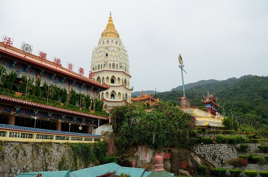 Traveling abroad can be prohibitively expensive but if you want to stretch your dollars and make the most of your vacation, check out these surprisingly affordable international spots including George Town in Malaysia. This photo is of the Kek Lok Si temple in George Town Penang Malaysia