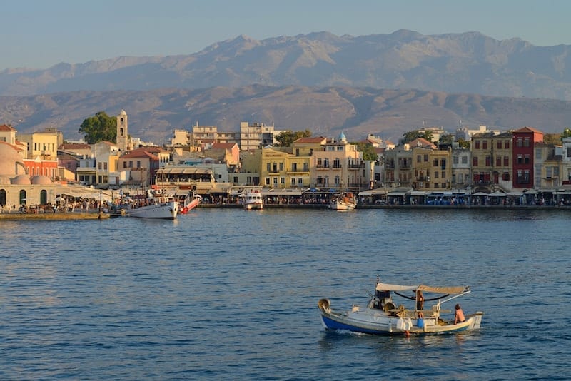 Traveling abroad can be prohibitively expensive but if you want to stretch your dollars and make the most of your vacation, check out these surprisingly affordable international spots including Crete in Greece. This photo is of a harbor of Chania, Greece. Chania is one of the most popular tourist place on Crete island in Greece.