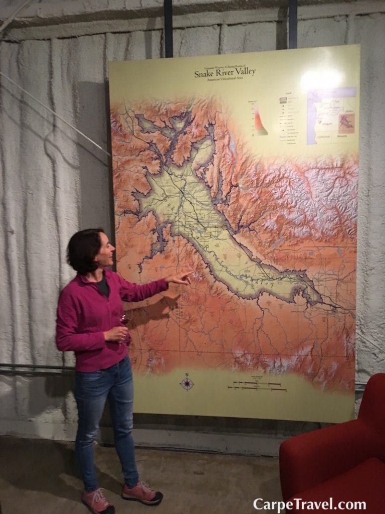 Melanie Krause, the winemaker at Cinder Wines explaining the complexity of the Snake River Valley AVA. 