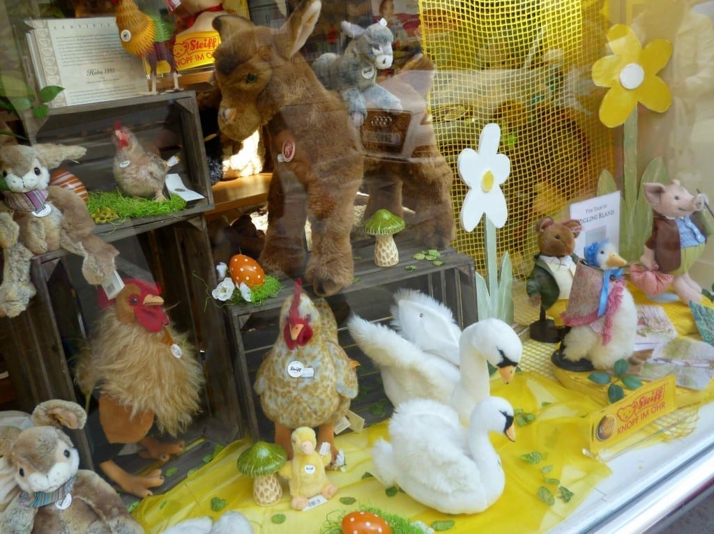stuffed animals in a shop in salzburg