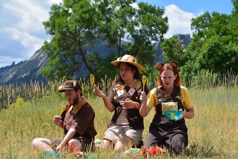 Colorado Theatre Hikes by Arts in the Open at Chautauqua Park Boulder is a great family event that combines the arts with the outdoors. 