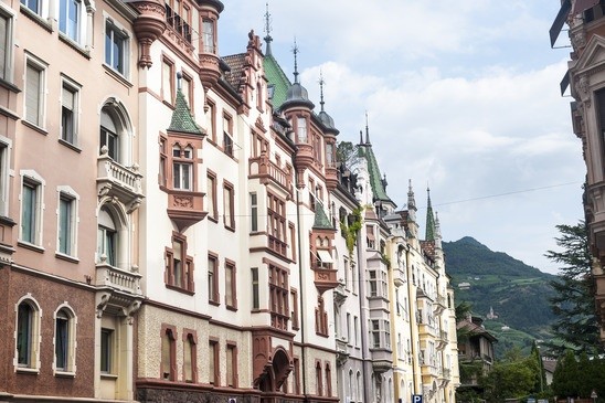 Italy with Kids - Old buildings in Bolzano 