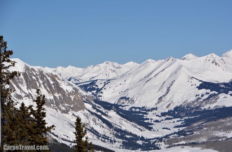 The view from atop Crested Butte Mountain, overlooking the Elk Mountain Range. 