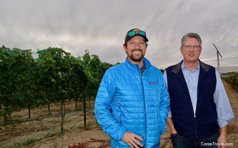 William Wetmore, assistant wine maker and Tim Harless, owner and winemaker at Hat Ranch Winery