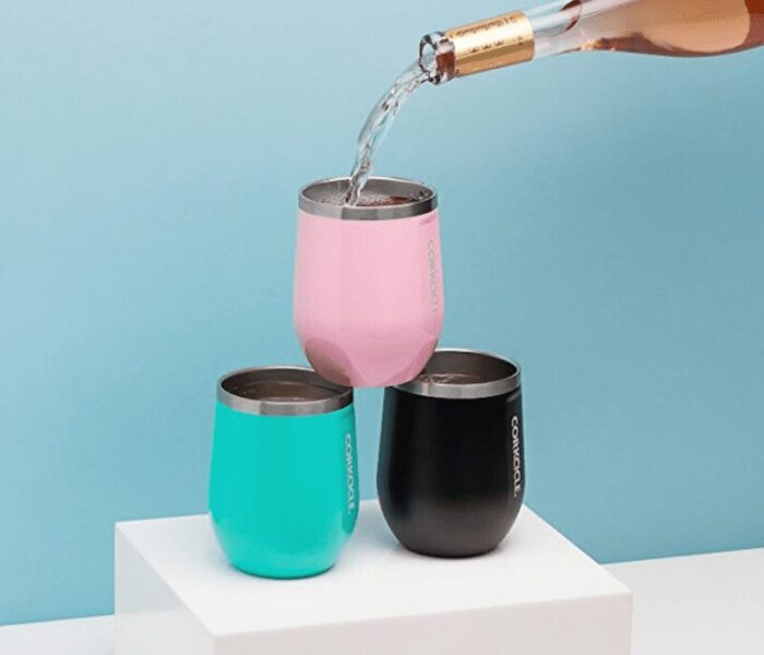 Corkcicle 12 oz Triple-Insulated Stemless Glass Gifts for wine lovers