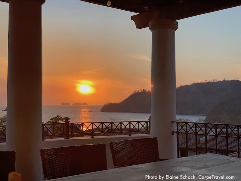 patio sunset at Las Catalinas