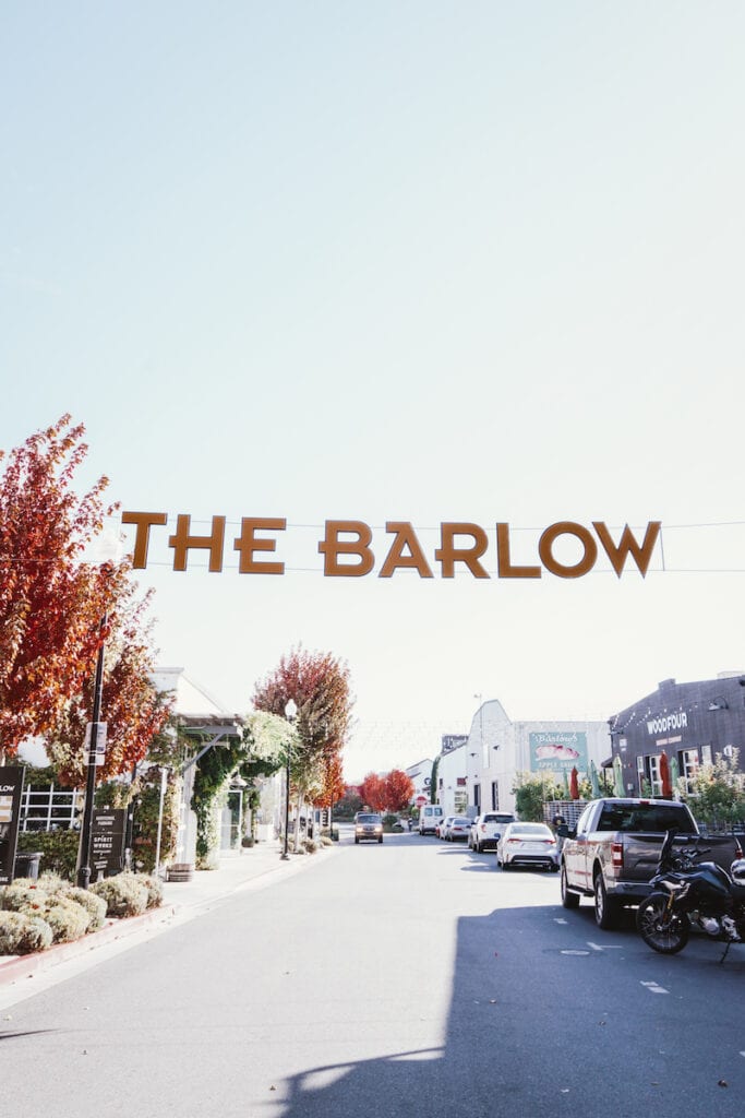 Head to the Barlow in West Sonoma County for wine tasting and delicious food