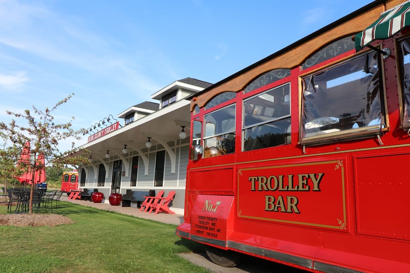 Door County Trolley Depot and Trolley Bar are located in Egg Harbor.