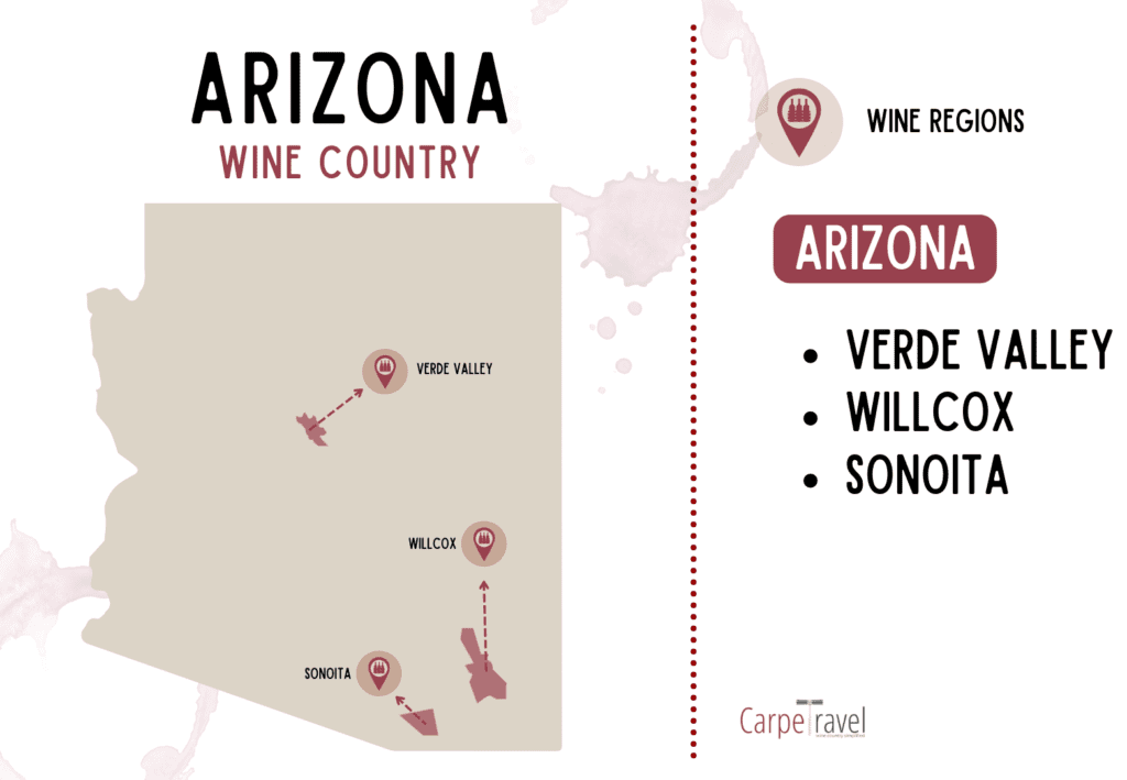 Wine regions in Arizona - AVA map