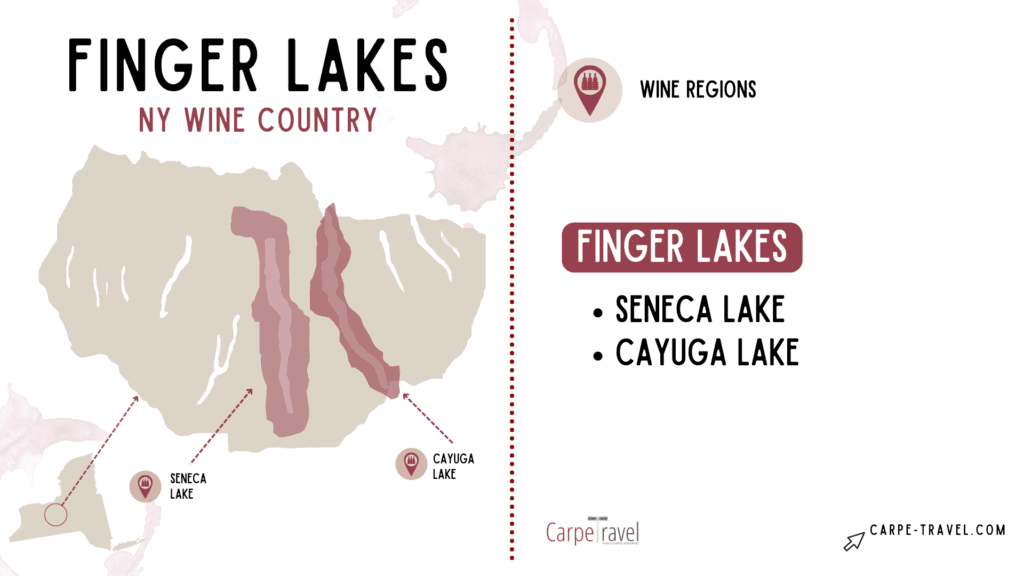 AVAs in Finger Lakes NY - wine map of the Finger Lakes 