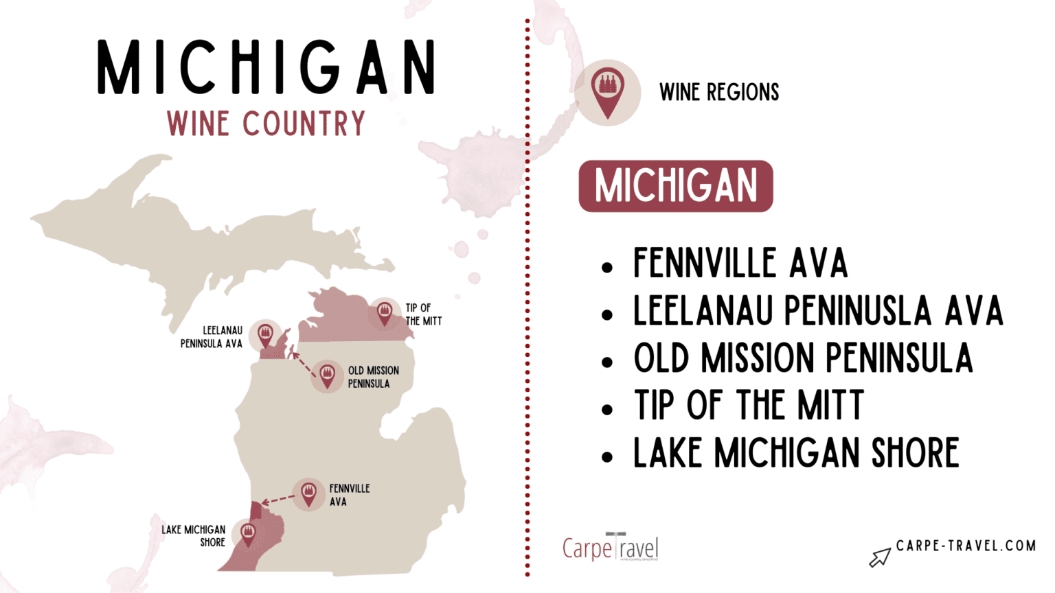 Michigan Wine Country Travel Guide Carpe Travel   Michigan Wine Map 1 1536x864 