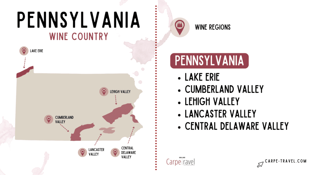 AVAs in Pennsylvania - wine map of Pennsylvania 
