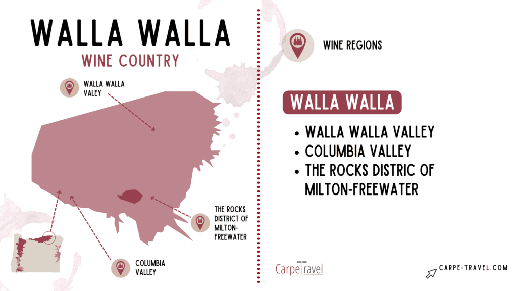 AVAs in Walla Walla - wine map of Walla Walla Washington