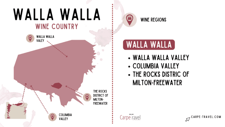 AVAs in Walla Walla - wine map of Walla Walla Washington 