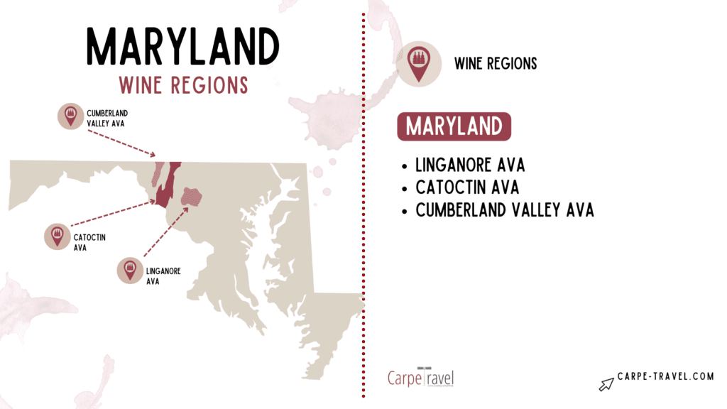 Wine Regions in Maryland - AVA map