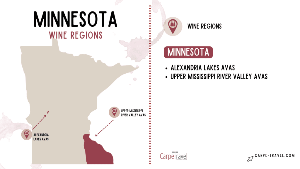Minnerota Wine Map - AVAs in Minnesota