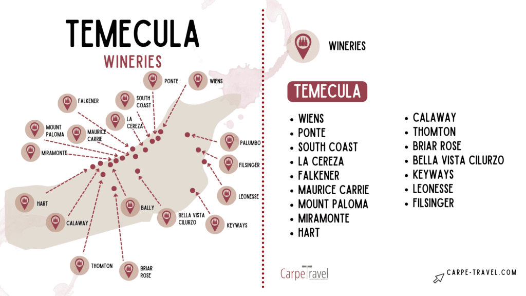 Wine Map of Temecula - AVAs in Temecula